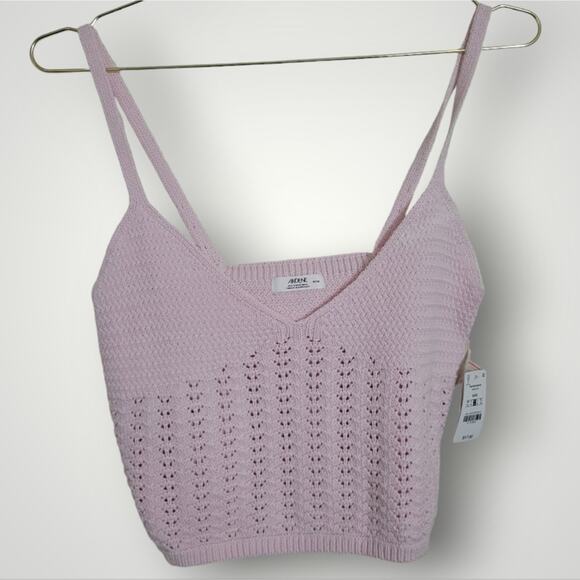 Ardene Strappy Top Medium M Crochet Pink Boho NWT Festival Summer Breazy - Picture 2 of 8
